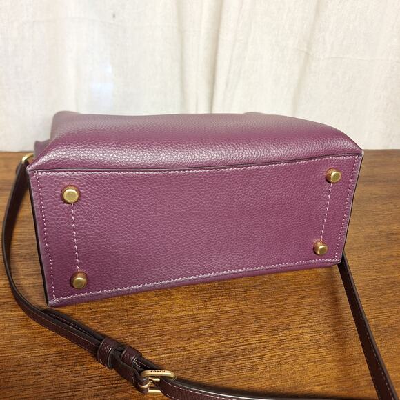 Coach C8561 Colorblock Willow Tote 24 Shopper Satchel Handbag Deep Berry likenew - Picture 8 of 9